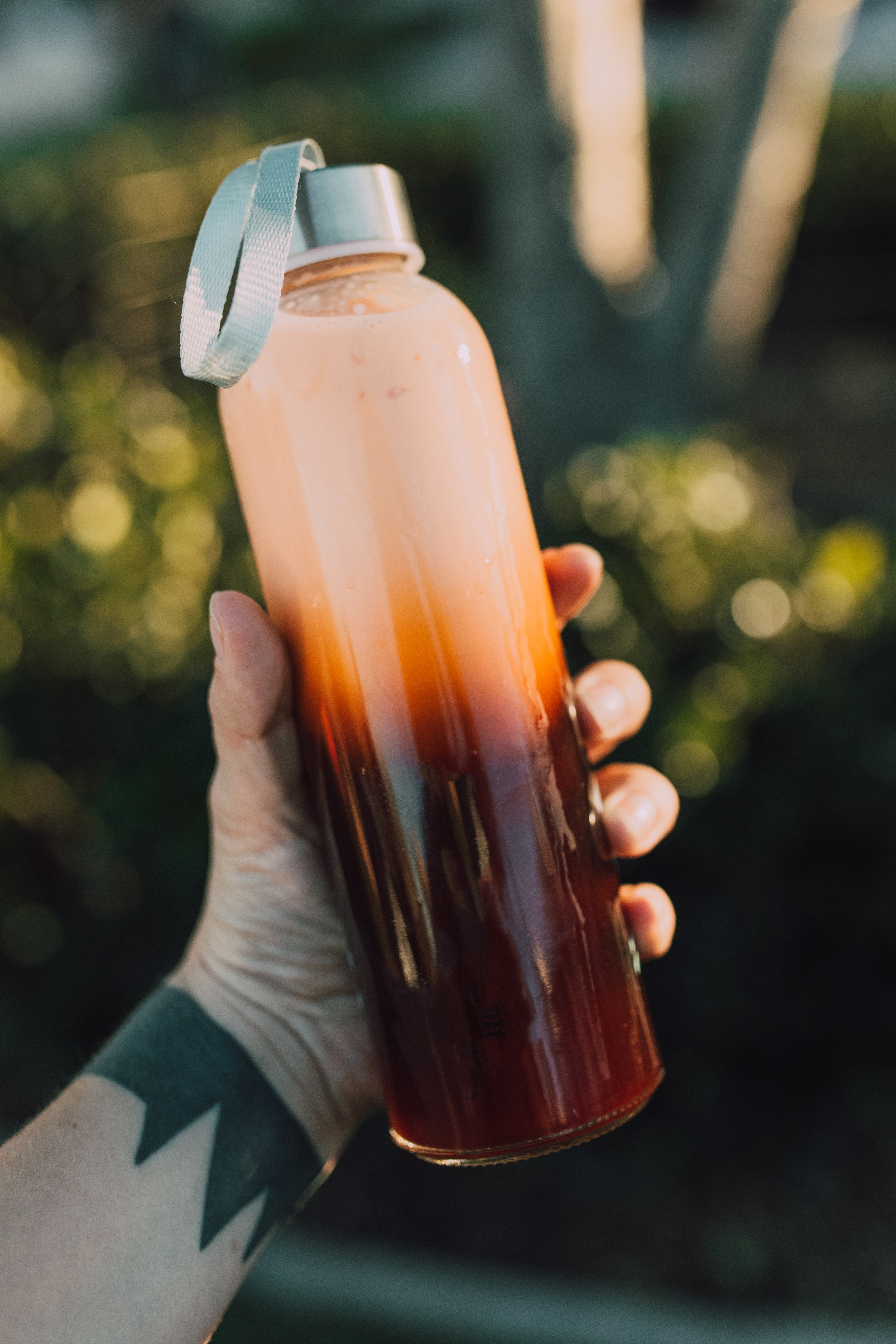 bottled cherry milk tea